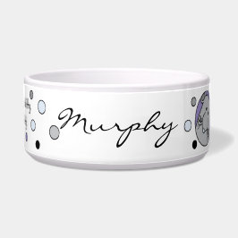 Tigela Grande Azul para Gato "Aqui, Kitty, Kitty!"