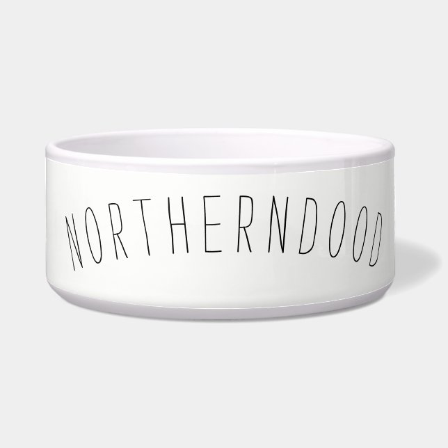 Tigela Grande bacia cerâmica do cão (Frente)