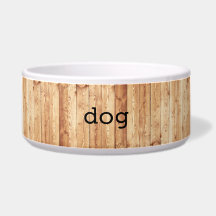 Grande bacia cerâmica do cão do "cão" - madeira