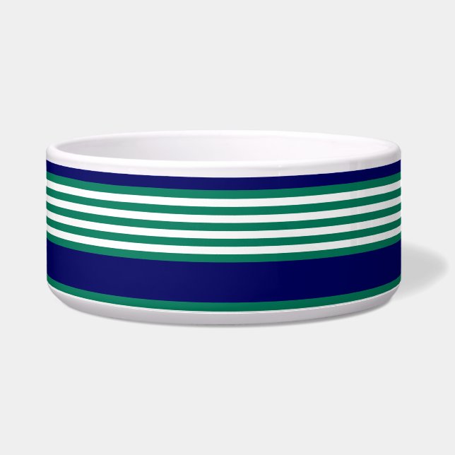 Tigela Green and white stripes pattern with navy blue (Frente)