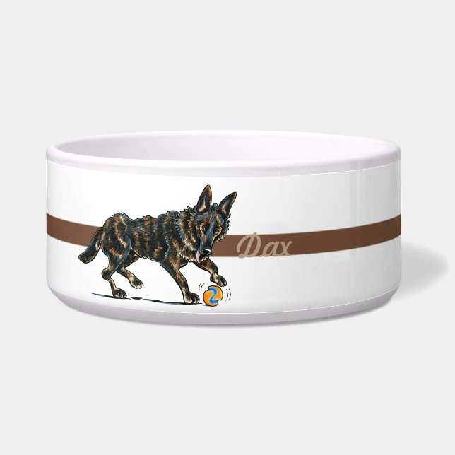 Tigela Grelha de german shepherd Personalizada (Frente)