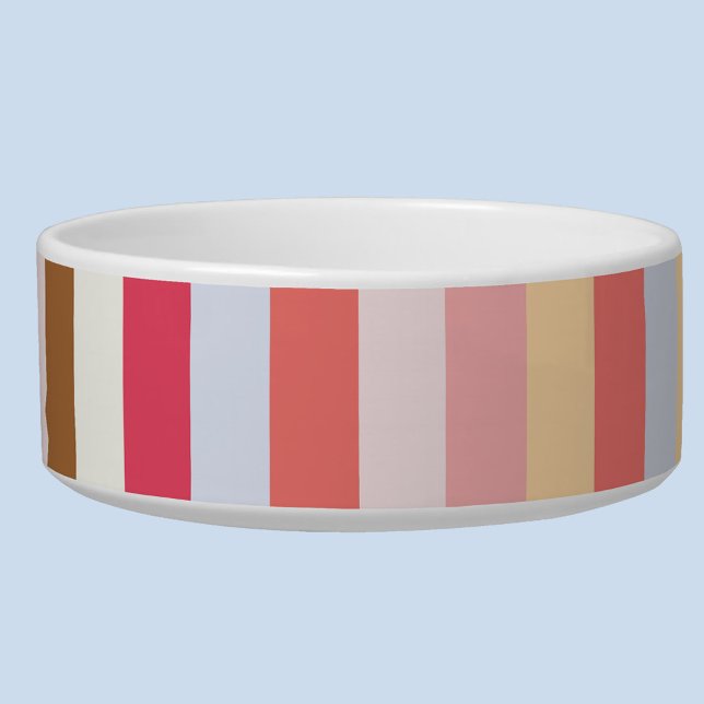 Tigela Greve Moderna de Doces Pastel (Striped pastel pet bowl)