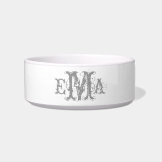 Tigela Grunge Chic Personalizado Monograma Pet Bowl