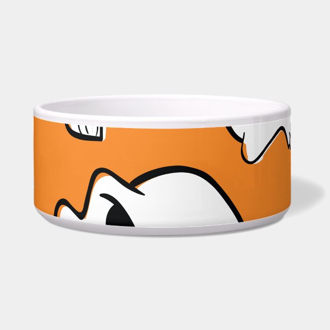 Tigela Halloween Skulls Bones Doodle Patterno (Frente)