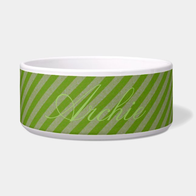 Tigela HAMbyWhiteGlove - Dog comida Bowl - Diagonal Verde (Frente)