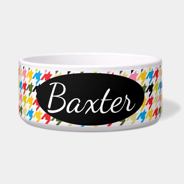 Tigela HAMbyWhiteGlove - Dog comida Bowl - Houndstooth (Frente)
