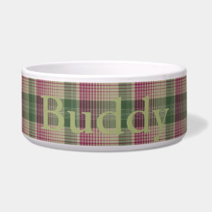 Tigela HAMbyWhiteGlove - Dog comida Bowl - Tan/Rosa/Sage