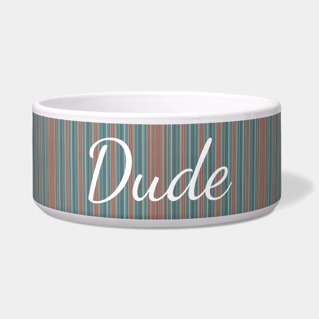Tigela HAMbyWhiteGlove - Dog comida Bowl - Teal & Rust (Frente)