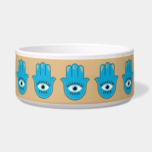 Tigela Hamsa Mão Grego Mau Olho Azul