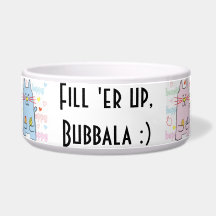 Hanukkah Cat Pet Bowl "Fill er'up, Bubbala"