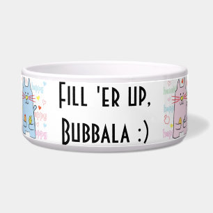 Tigela Hanukkah Cat Pet Bowl "Fill er'up, Bubbala"