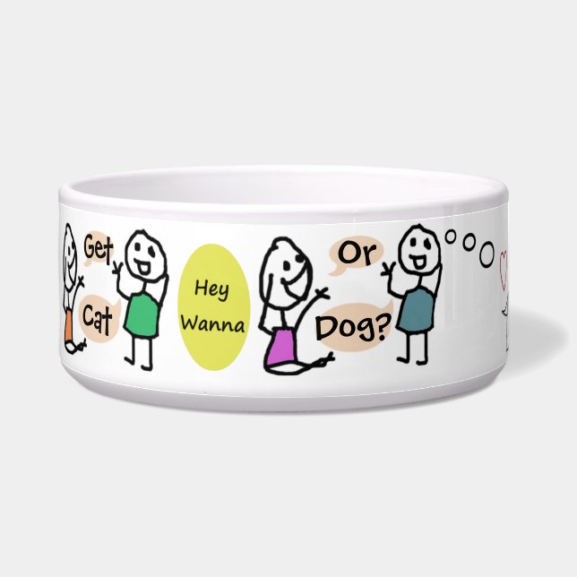 Tigela Hey Wanna Cat ou Dog Bowl por RoseWrites (Esquerda)