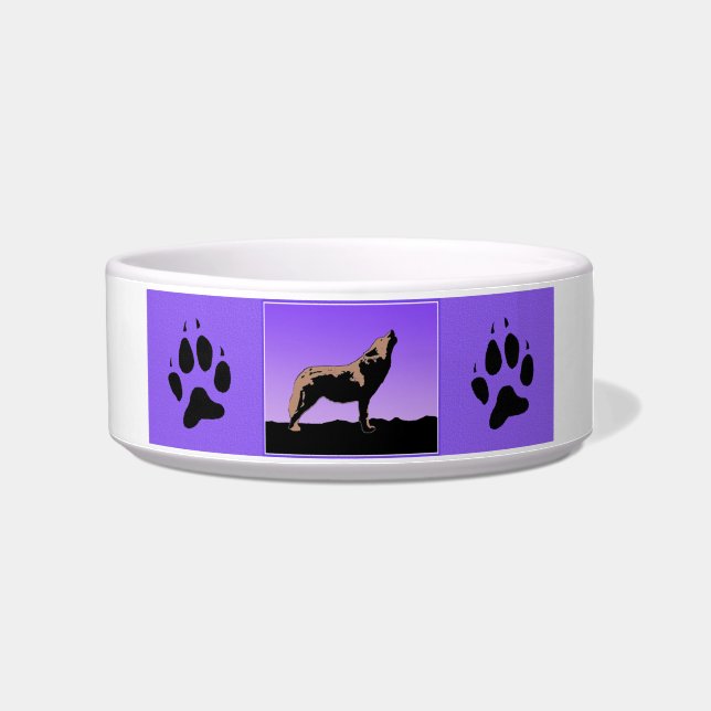 Tigela Howling Wolf at Sunset - Arte original sobre a vid (Direita)