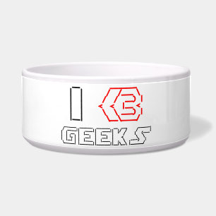 Tigela I Heart Geeks ASCII ART