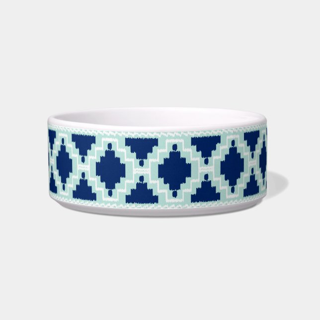 Tigela Ikat Aztec Pattern - Indigo e azul claro (Esquerda)
