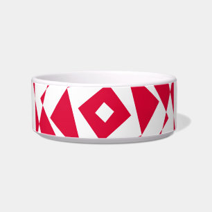 Tigela Ilusões de abstrato vermelho-branco