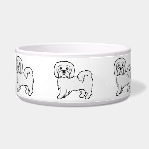 Tigela Ilustração de Cartoon De Cuta De Coton De Tulear