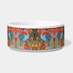 Tigela Ilustração de Pavão Art Nouveau Elegante Vintage