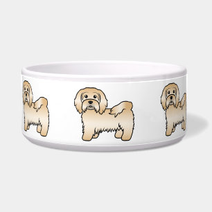 Tigela Ilustração do Cão de Cartoon Cute Fawn Havanese