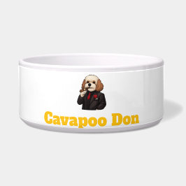 Tigela Ilustração do Cavapoo Don – Cachorro Mafioso Caval