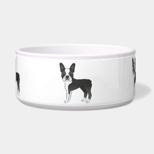 Tigela Ilustração Preta E Branca De Cão Terrier De Bos