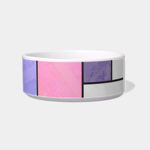 Tigela Impressão branco roxo, cor-de-rosa, mondriano