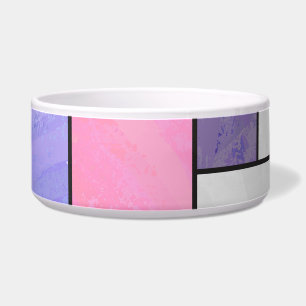 Tigela Impressão branco roxo, cor-de-rosa, mondriano