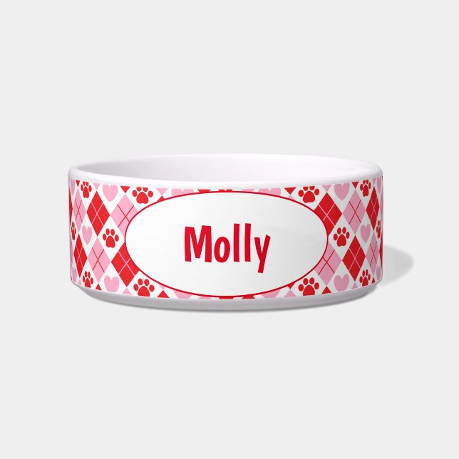 Tigela Impressão de Estilo Vermelho e Rosa e Pintura do C (Frente)