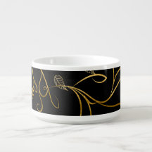 Impressão de Pão Negro e Dourado