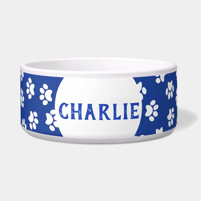 Tigela Impressão de Pata Azul (Frente)