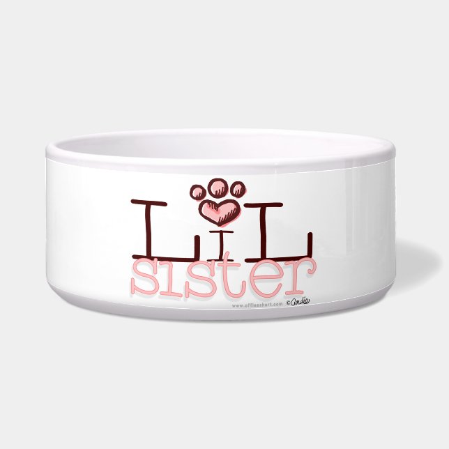 Tigela Impressão de Paw Rosa Da Irmã Lil (Frente)