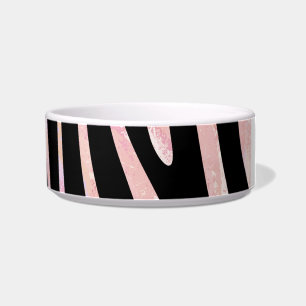 Tigela Impressão de Zebra Preta e Rosa