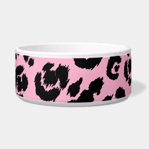 Tigela Impressão preto cor-de-rosa do leopardo