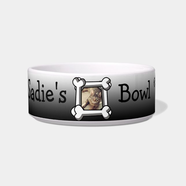 Tigela Impressões personalizados da pata do preto da foto (Frente)