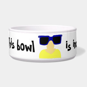 Tigela Incognito bigode e óculos Pet Bowl
