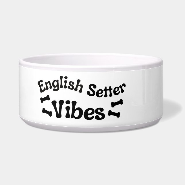 Tigela Inglês Setter Vibes Cerâmica Dog Bowl (Esquerda)