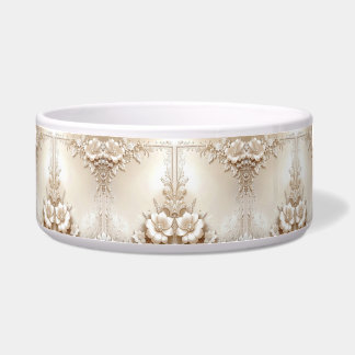 Tigela Ivory Flowers Ceramic Pet Bowl