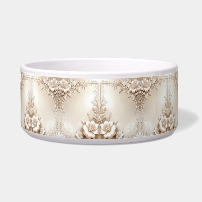 Tigela Ivory Flowers Ceramic Pet Bowl (Frente)