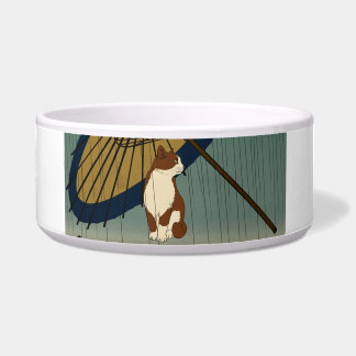 Tigela Japanese Ukiyoe Rainy Cat