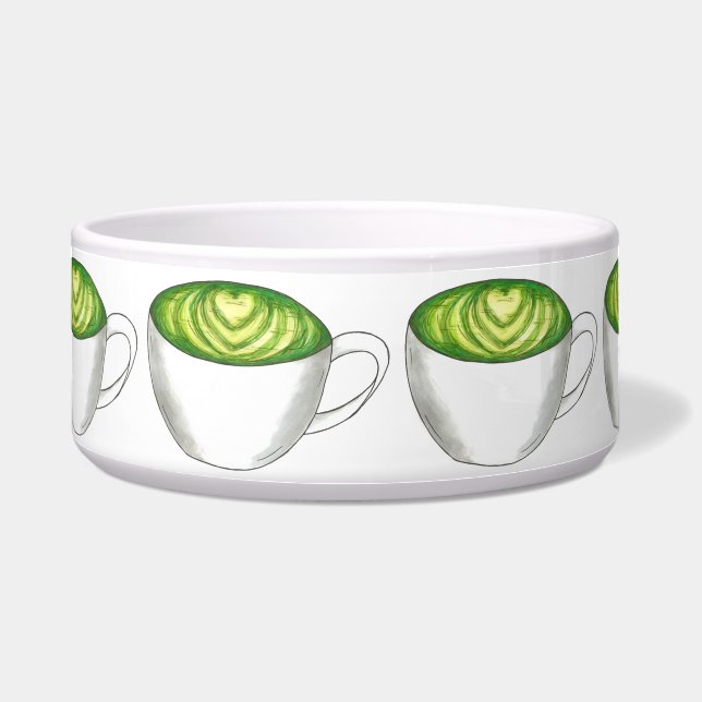 Tigela Japonês Matcha Green Tea Latte Teacup Foodie (Frente)