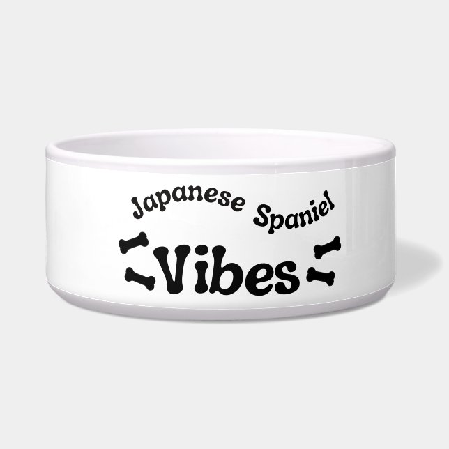 Tigela Japonês Spaniel Vibes Cerâmica Dog Bowl (Esquerda)