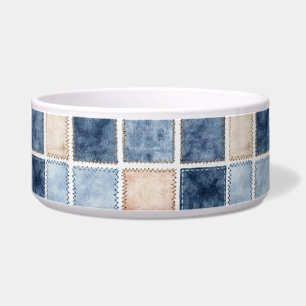 Tigela Jeans Azul de Gergelim Falso Creme