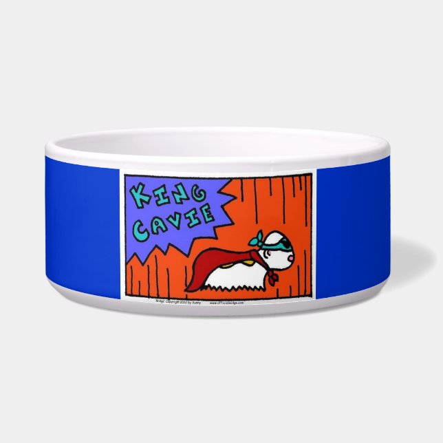Tigela Jihn KING CAVIE Pet Bowl - Azul (Frente)