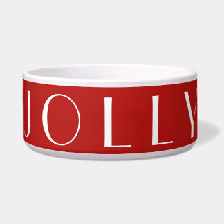 Tigela Jolly Modern Red Typografia Pet de Natal