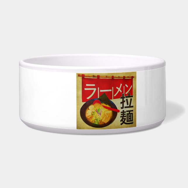 Tigela kanji japonês e katakana Ramen (Direita)