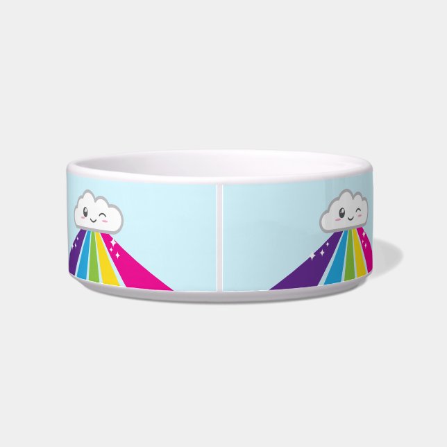 Tigela Kawaii Cloud e Rainbow Dog Bowl (Traseira)