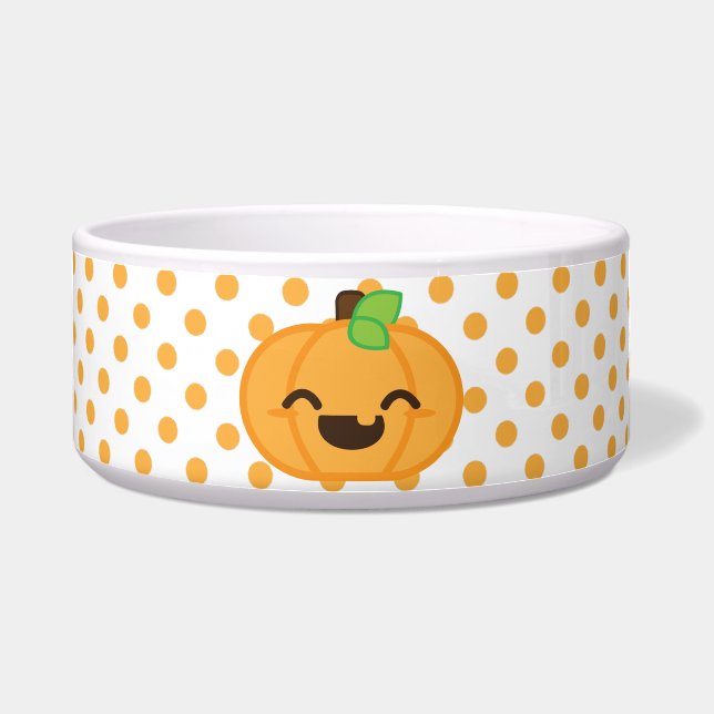 Tigela Kawaii Jack O Lanern Pumpkin Dog Bowl (Frente)