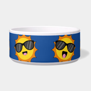 Tigela Kawaii Sun com óculos Sunglass Happy Emoji Faces