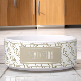 Tigela Khaki Linked Heart Pattern On Purple Custom (Padrã