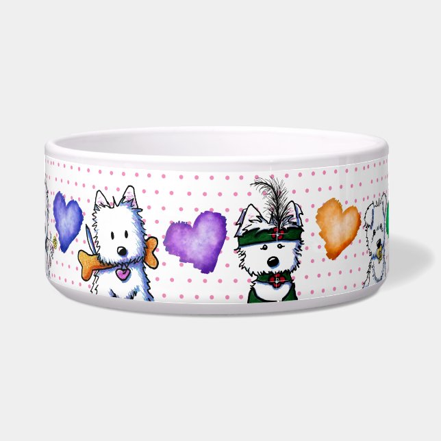 Tigela KiniArt Westie Puppy Love Pet Bowl (Frente)